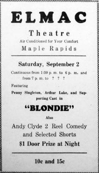 Elmac Theater - Aug 31 1939 Ad